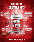 Grind Creatine | 100% Creatine Monohydrate 200 Mesh – 60 Porciones (Sabor Candy)